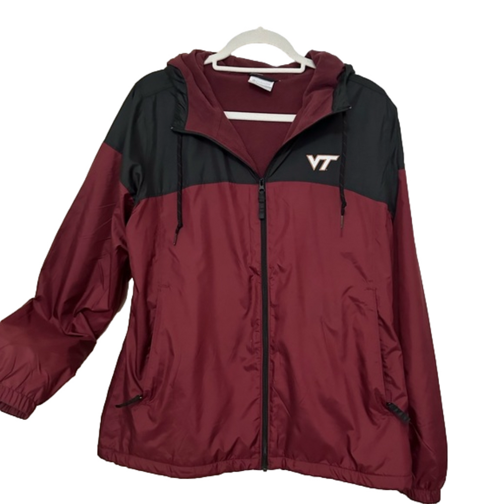 Columbia VT Lined Jacket with Hood Zip Front and Zip Pockets